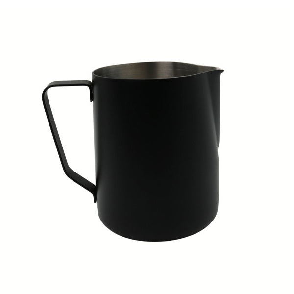 Rhino Pro Stealth Pitcher Black 32oz non stick milk jug with precision spout for latte art
