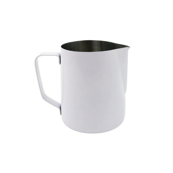 Rhino Pro Stealth Pitcher White 20oz non stick milk jug with precise spout for latte art control