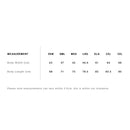 Alternative Brewing T-Shirt Sizings