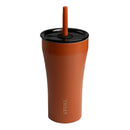 Sttoke 20oz straw cup Desert Sunburst reusable iced coffee cup with ceramic lining and straw lid