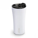 Sttoke Classic Series Angel White ceramic reusable coffee cup with insulated stainless steel body and ceramic lining