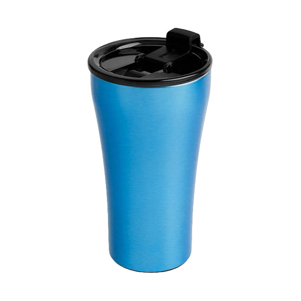 Sttoke Urban Series 12oz Denim Chrome reusable coffee cup with ceramic lining and insulated design