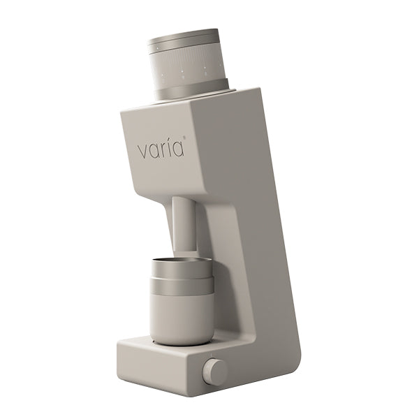 Varia VS4 Sandstone White single dose coffee grinder with precision adjustment and low retention design