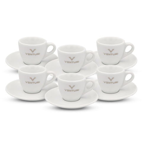 6 x Venturi Espresso Cup and Saucer