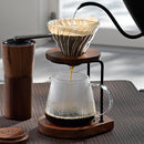 Hario V60 Glass Dripper with Walnut Base, Size 02 Model