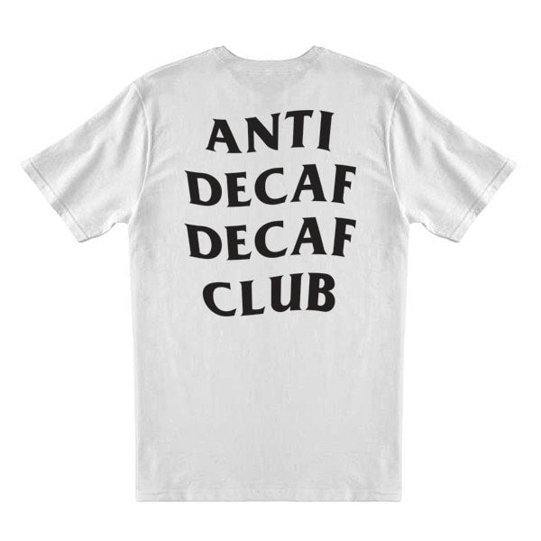 Anti Decaf Decaf Club T-Shirt Black on Grey XL