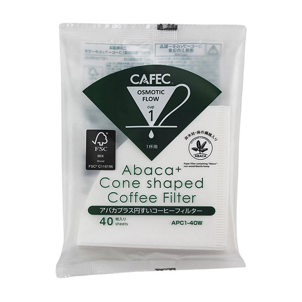 Cafec Abaca Plus Filter Papers 40 Pack 1-2 Cup