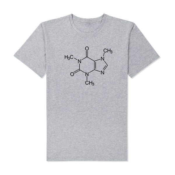 Caffeine Molecule T-Shirt Grey