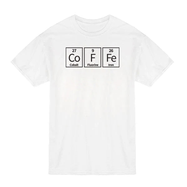 Coffee Periodic Table T-Shirt White