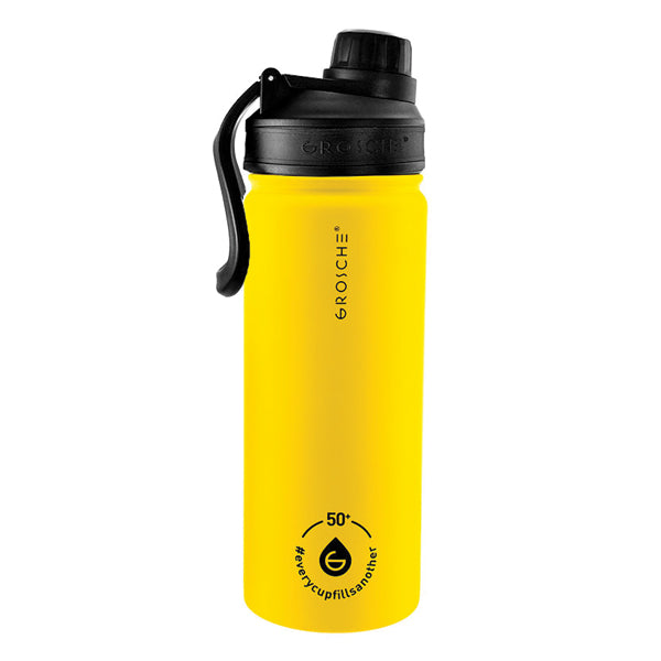 GROSCHE Chicago Steel Infuser Tumbler 16oz yellow