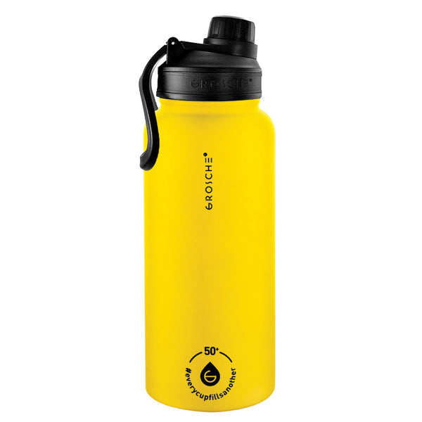 GROSCHE Chicago Steel Infuser Tumbler 32oz yellow