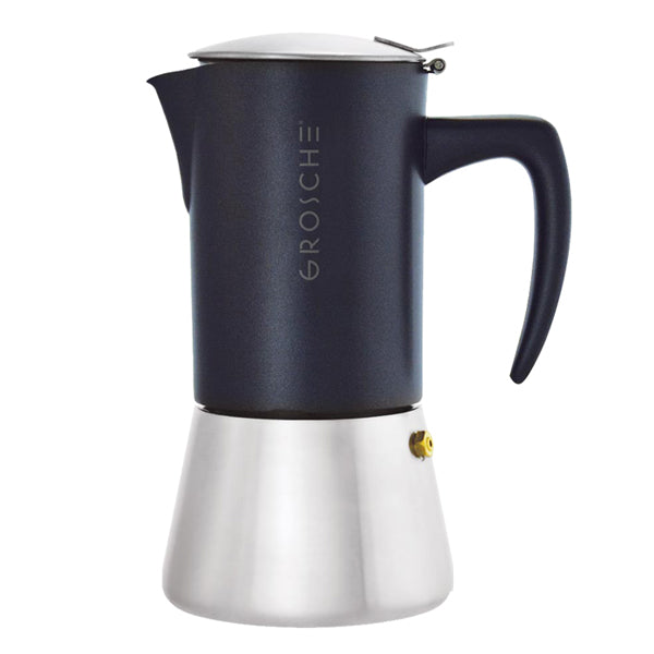 GROSCHE Milano Stovetop Espresso Maker - Steel 10 cup