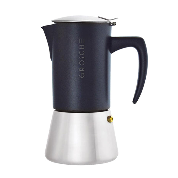 GROSCHE Milano Stovetop Espresso Maker - Steel 6 cup