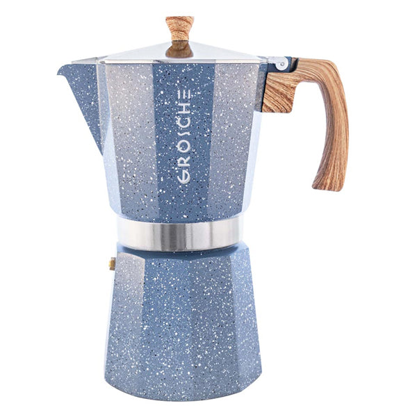 GROSCHE Milano Stovetop Espresso Maker - Stone Blue 9 Cup