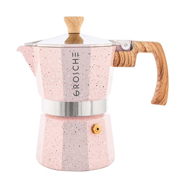 GROSCHE Milano Stovetop Espresso Maker - Stone Pink 3 cup