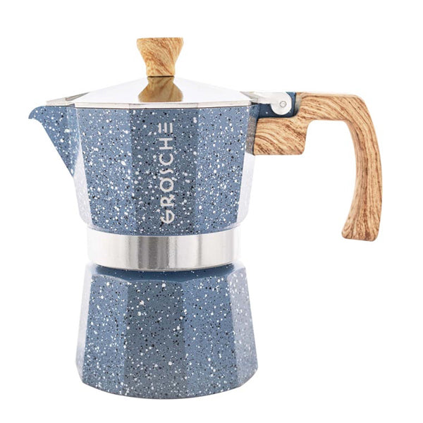 GROSCHE Milano Stovetop Espresso Maker - Stone Blue 3 Cup