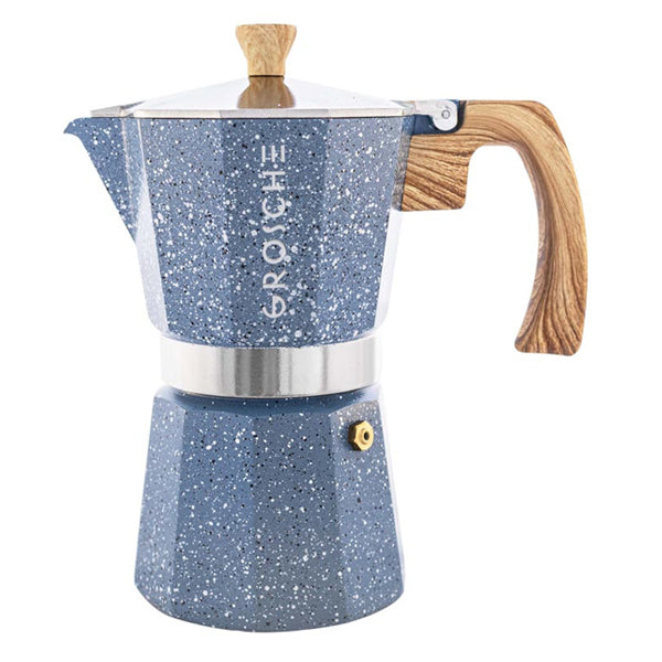 GROSCHE Milano Stovetop Espresso Maker - Stone Blue 6 cup