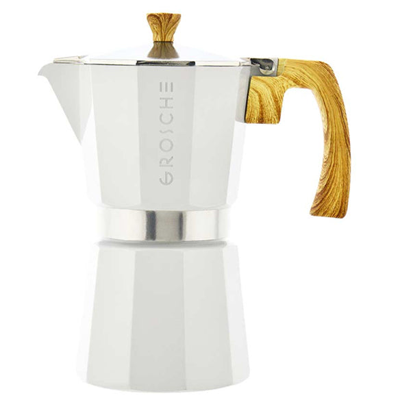 GROSCHE Milano Stovetop Espresso Maker 9 cup white