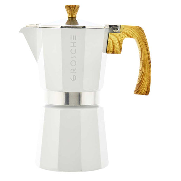 GROSCHE Milano Stovetop Espresso Maker 6 cup white