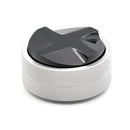 Underneath silver Nucleus coffee distribution tool