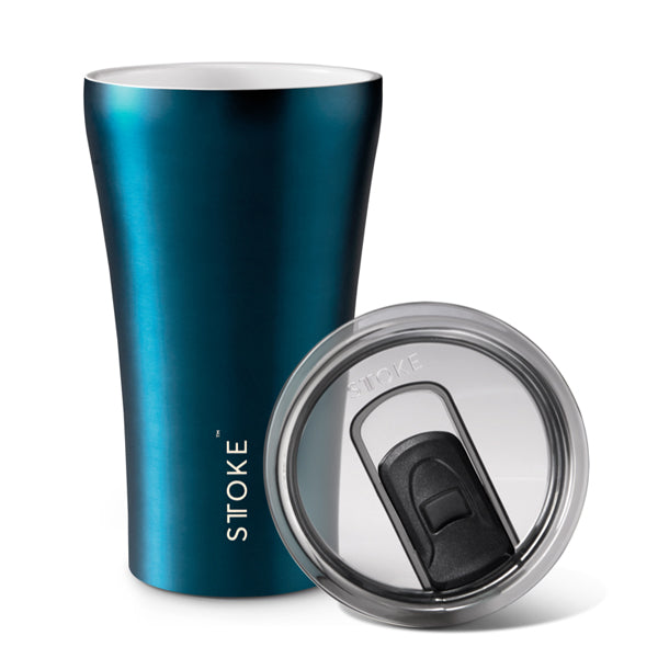 STTOKE Ceramic Reusable Cup Steel Blue 12oz